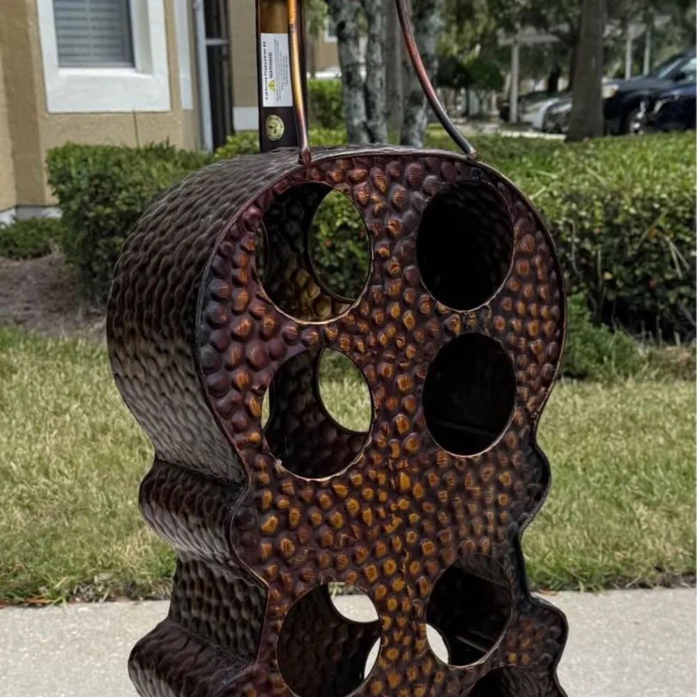 Deco 79 Cello Wine Rack 12 Bottle Hammered Brass Metal Floor Stand 47”